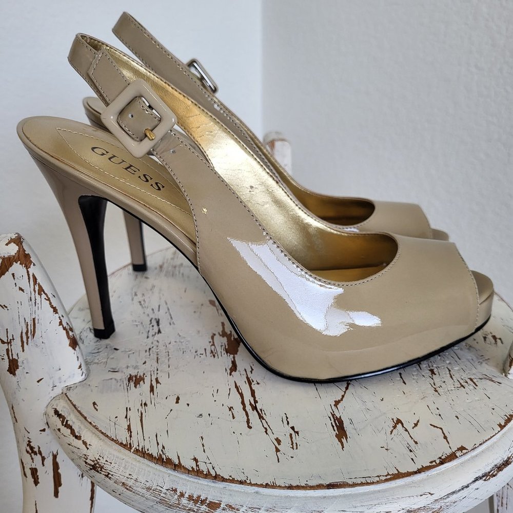 Guess Nude Patent Leather Pumps